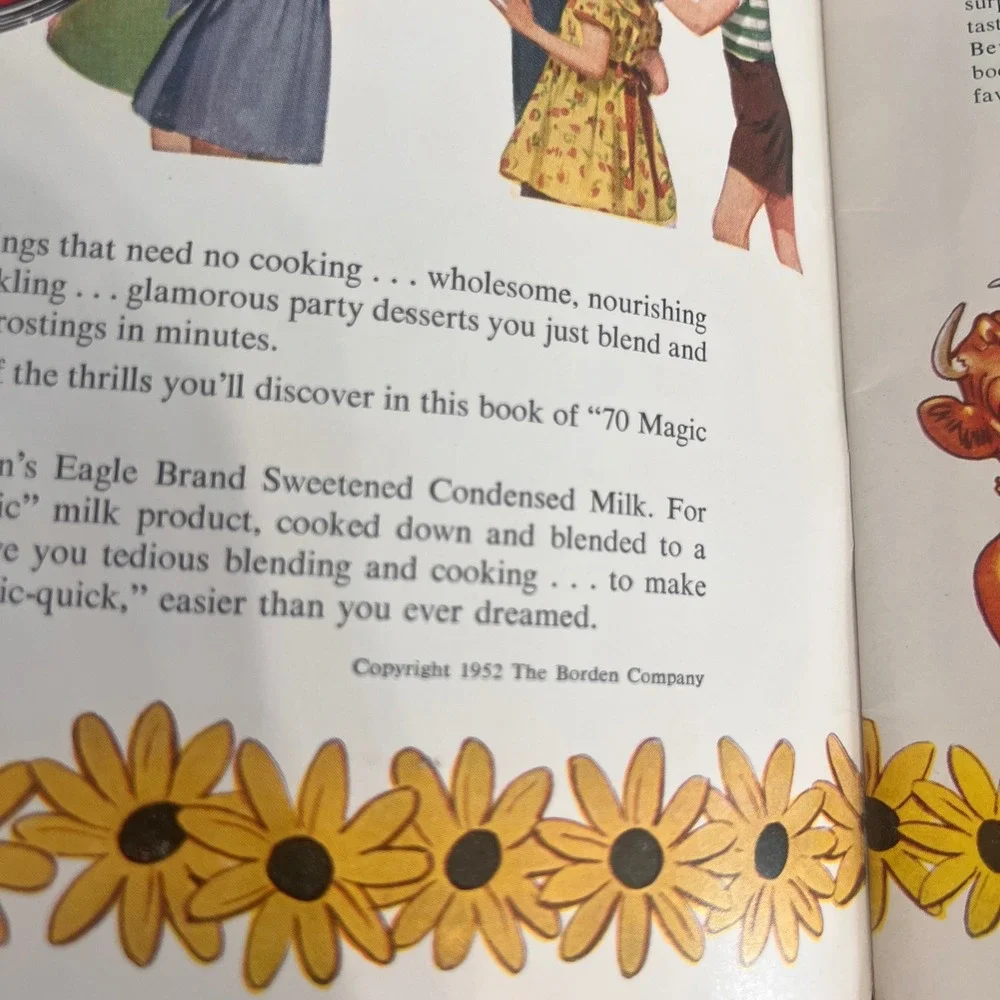 Vtg 1952 Borden's Eagle Brand 70 Magic Recipes Cookbook Elsie the Cow Booklet